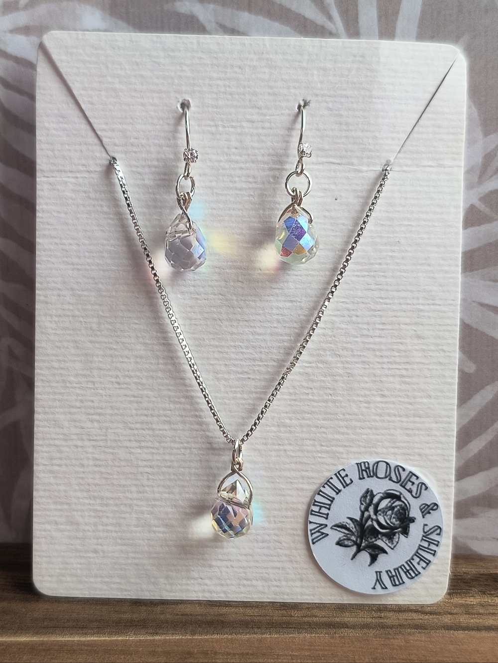 Artisan .925 Sterling Silver & Aurora K9 Crystal Jewelry Set